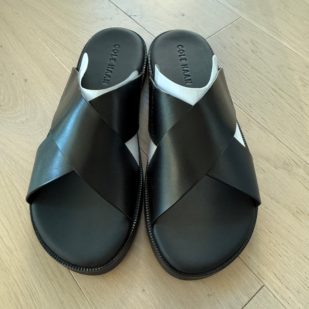 Cole Haan Men's Black Leather Slides